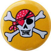 badge skull yellow